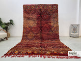 Amin - Tapis berbère 193x347 rouge et brun - Tapis Beni M'Guild géométrique vintage