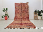 Jouwayria - Tapis berbère 175x408 pêche uni - Tapis Beni M'Guild shaggy antique