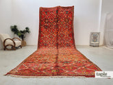 Mehdi - Tapis berbère 201x500 rouge et orange dégradé - Tapis Beni M'Guild géométrique vintage