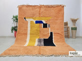 Nayra - Tapis berbère 250x305 pêche foncé et doré - Tapis Beni Ourain abstrait