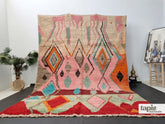 Wassima - tapis berbère 277x390 rouge et orange - tapis berbère abstrait vintage