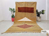 Yanis - Tapis berbère sur mesure marron clair et blanc géométrique - Tapis Zanafi Kilim