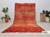 Yonda - Tapis berbère 192x346 rouge et orange - Tapis Beni M'Guild géométrique antique
