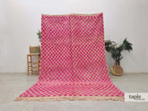 Aldo - Tapis berbère Aldo 195x295 rose foncé damier vintage - Tapis Boujaad