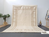 Amana - tapis berbère sur mesure écru et beige à carreaux - tapis Beni Ouarain