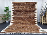 Houda - Tapis berbère 200x300 marron et blanc - Tapis Zanafi kilim géométrique