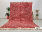 Assal - Tapis berbère 240x310 rouge et blanc - Tapis Beni Ourain géométrique losanges