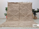 Assil - Tapis berbère sur mesure taupe et blanc - Tapis Beni Ourain losanges