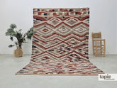Aznar - Tapis berbère sur mesure marron et gris - Tapis Kilim Zanafi géométrique