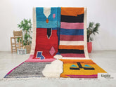 Baladi - Tapis berbère 204x320 multicolore - Tapis Beni Ouarain abstrait patchwork