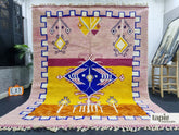 Bisma - tapis berbère 250x300 rose et jaune abstrait - tapis Beni Ouarain