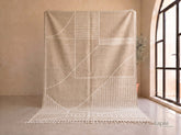 Boutaina- Tapis kilim sur mesure beige et ivoire - Tapis berbère abstrait