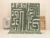 Chams - Tapis Mrirt vert - Tapis berbère en laine sur mesure
