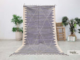 Chemsa - Tapis berbère sur mesure gris violacé - Tapis Zanafi géométrique kilim