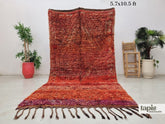 Come - tapis berbère 176x320 rouge - tapis Beni M'Guild vintage uni