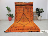 Dahab - tapis berbère 180x333 orange - tapis Sbai Mzouda géométrique vintage