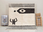 Fadwa - Tapis Beni Ouarain noir et blanc - Tapis berbère rayé sur mesure