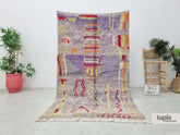 Fida – Tapis berbère 145x240 violet patiné abstrait - Tapis Boujaad vintage
