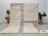 Gharam - Tapis berbère 246x306 blanc et gris - Tapis Beni Ourain abstrait tufté