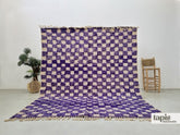 Hadeel – Tapis berbère 250x300 violet damier - Tapis Beni Ouarain fait main
