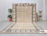 Hajra - Tapis berbère 268x377 blanc cassé et gris - Tapis Beni Ourain géométrique