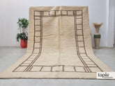 Hajra - Tapis berbère 270x368 blanc cassé et gris - Tapis Beni Ourain géométrique