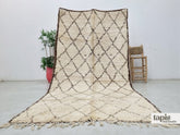 Houdaifa - tapis berbère 183x322 crème et marron - tapis Beni Ouarain géométrique vintage