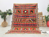 Ifri - Tapis Taznakht rouge - Tapis berbère à motifs losanges 150x180