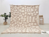 Ines - Tapis berbère 250x292 blanc et beige - Tapis Beni Ourain abstrait relief