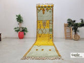 Jaylane - Tapis berbère sur mesure jaune et vert menthe - Tapis Beni Ourain couloir géométrique