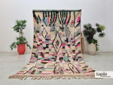 Kisha - tapis berbère 165x270 multicolore - tapis Boujad géométrique vintage
