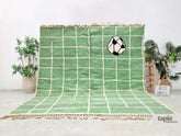 Kora - Tapis berbère 274x305 vert et blanc - Tapis Beni Ouarain géométrique