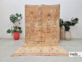 Lamar - tapis berbère 161x266 beige foncé - tapis Boujad géométrique vintage
