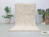Luma - Tapis berbère 152x244 blanc - Tapis Beni Ouarain relief