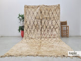 Maika - tapis berbère 207x365 crème et marron - tapis Beni Ouarain géométrique vintage