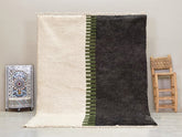 Meryam - Tapis Beni Ouarain berbère noir et blanc - Tapis en laine géométrique sur mesure