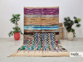 Naheer - tapis berbère 164x273 multicolore et bleu - tapis Boujad abstrait vintage