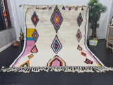 Namir - Tapis berbère 214x244 multicolore - Tapis Azilal à losanges amazighs
