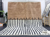 Noreen - tapis berbère 255x302 cm marron et noir rayé - tapis Beni Ouarain