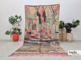 Nouha - tapis berbère 155x287 rose - tapis Boujad abstrait vintage
