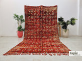 Roaa - Tapis berbère 182x323 rouge et noir - Tapis Beni M'Guild damier vintage shaggy