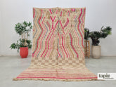 Rolla - tapis berbère 162x264 rose - tapis Boujad rayé vintage