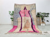 Rouh - Tapis berbère 176x257 rose et crème abstrait - Tapis Boujaad vintage