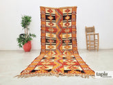 Shams - Tapis Taznakht vintage rouge et orange 120x300 – Tapis berbère en laine géométrique fait main