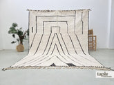 Sofana - Tapis berbère sur mesure blanc - Tapis Beni Ourain à rayures relief