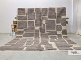 SOR – Tapis berbère sur mesure gris - Tapis Beni Ouarain relief
