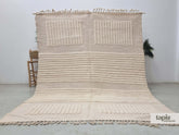 Taj - Tapis berbère 243x300 blanc - Tapis Beni Ouarain rayé