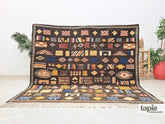 Tamellalt - Tapis Taznakht marron - Tapis berbère à motifs losanges 180x210