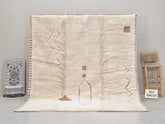 Tamlalt - Tapis Mrirt blanc et beige - Tapis berbère abstrait sur mesure