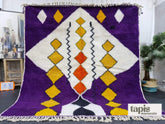 Aïssa - Tapis Beni Ouarain violet - Tapis géométrique 200x200